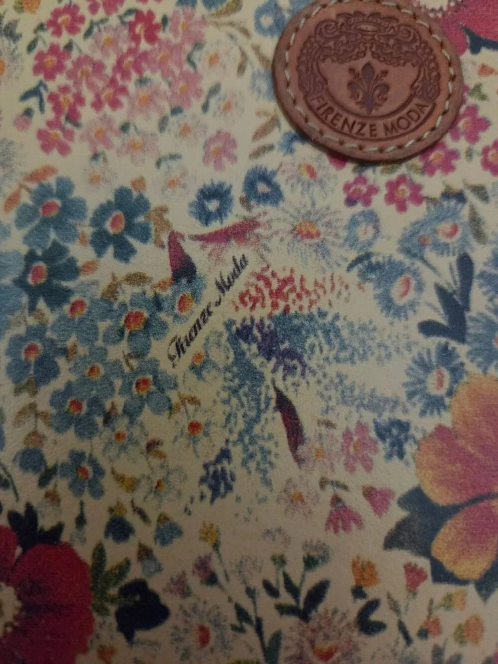 Firenze Moda Vintage Floral Printed Fine Italian Leather Tablet Sleeve